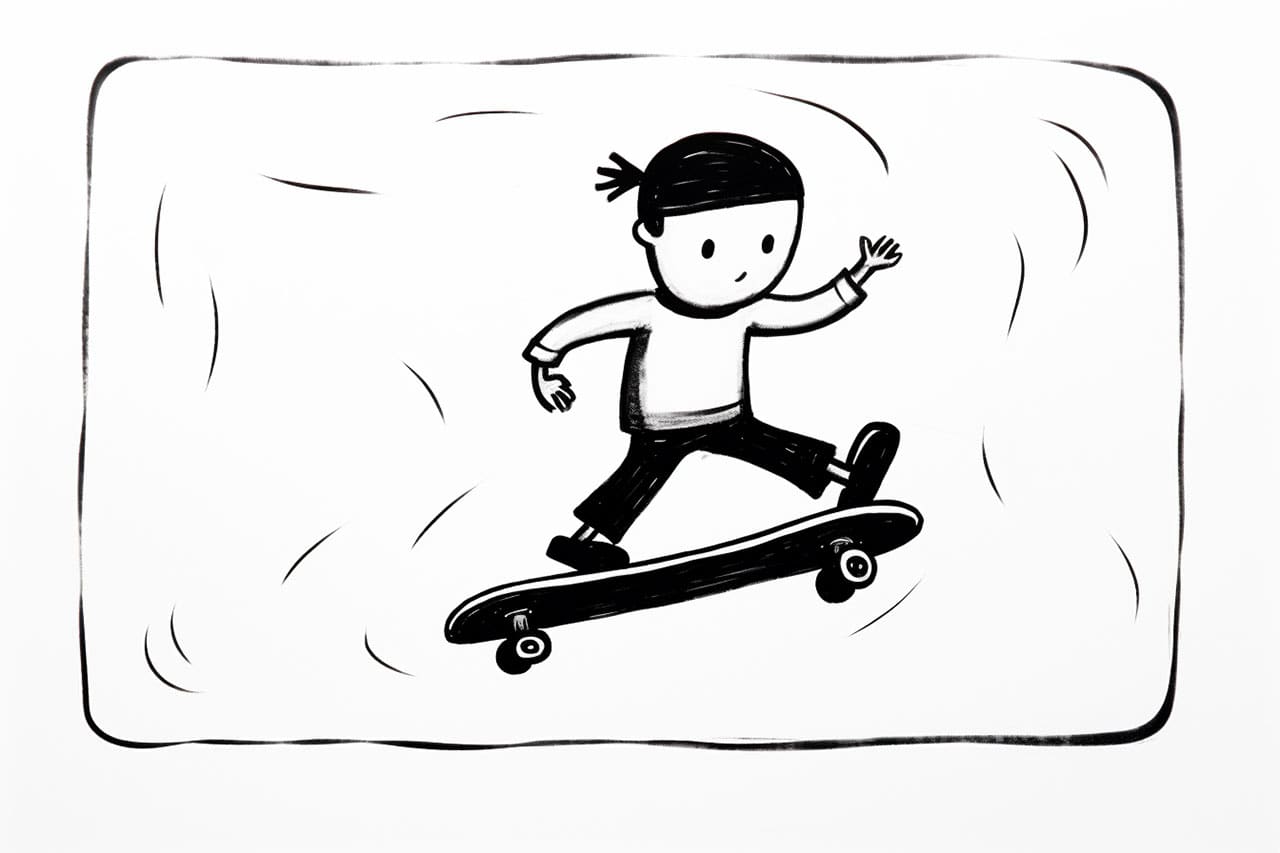 How to draw a skateboard