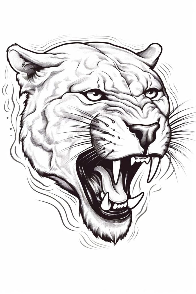 panther head sketch