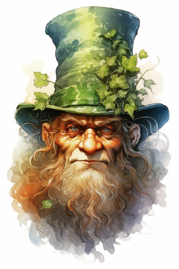 color sketch of a leprechaun