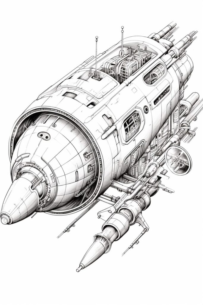 spaceship sketch