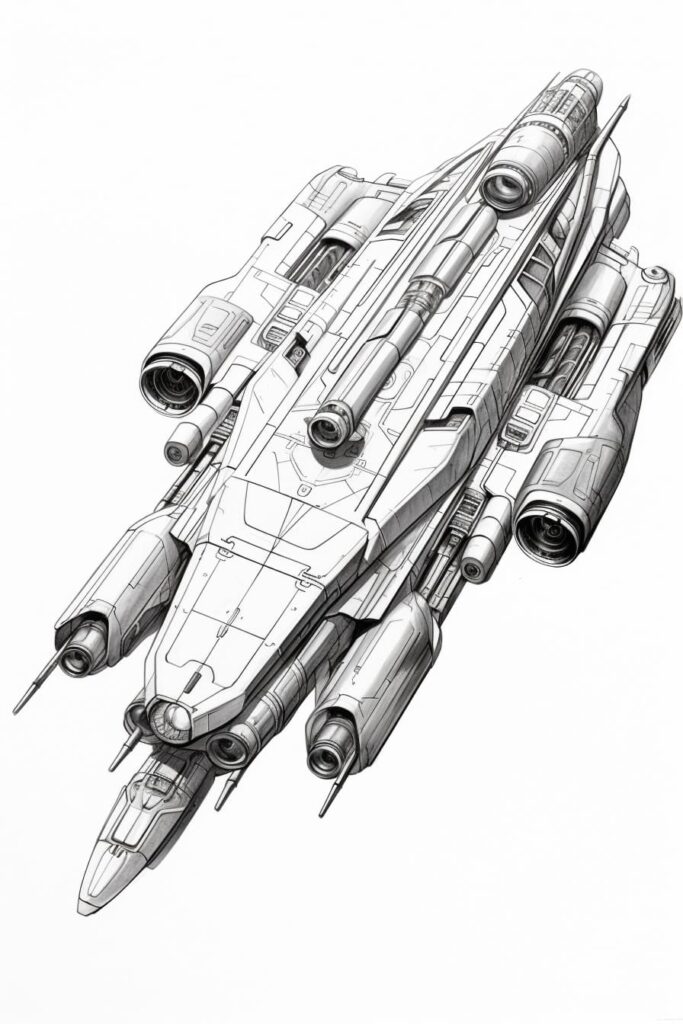 drawing of a spaceship