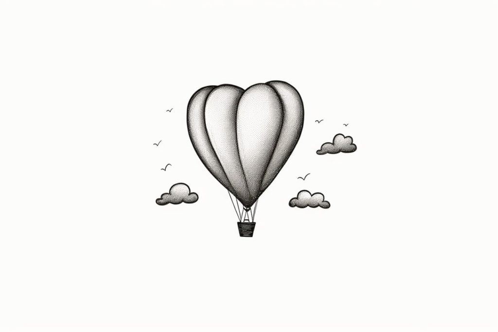 heart-shaped hot air balloon