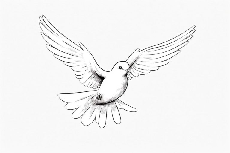 how to draw a dove