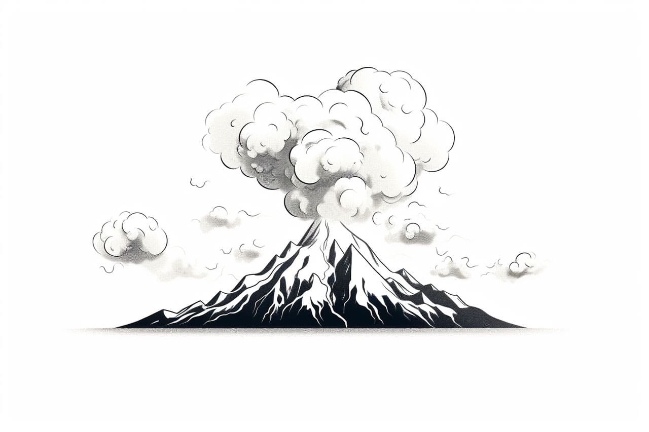 How to draw a volcano