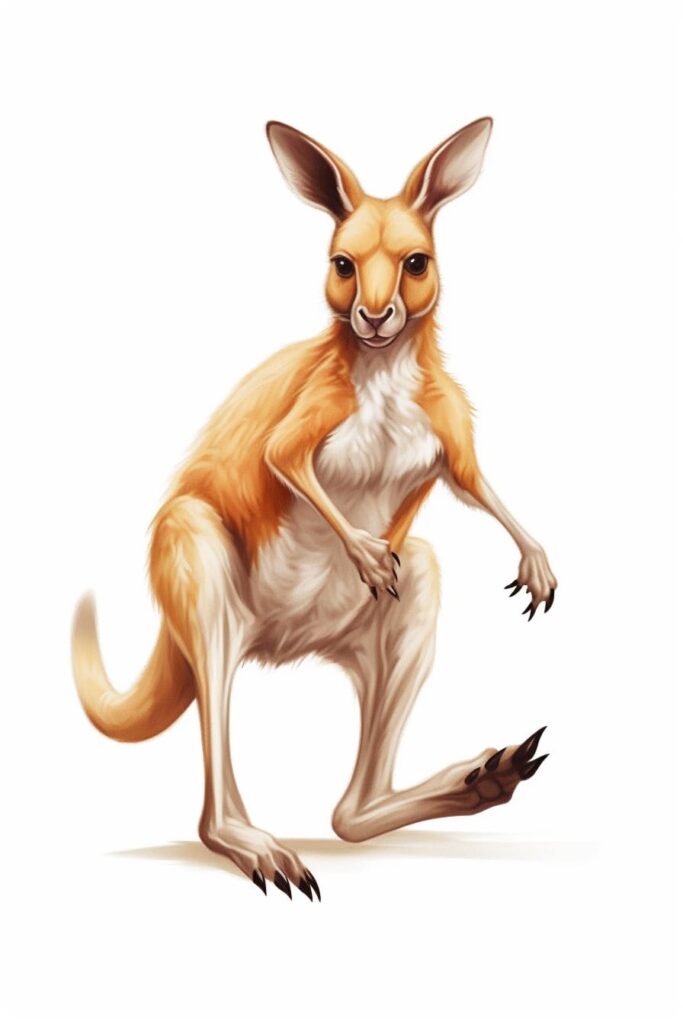 kangaroo drawing in color