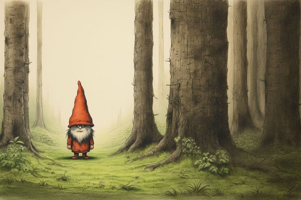 gnome in a forest