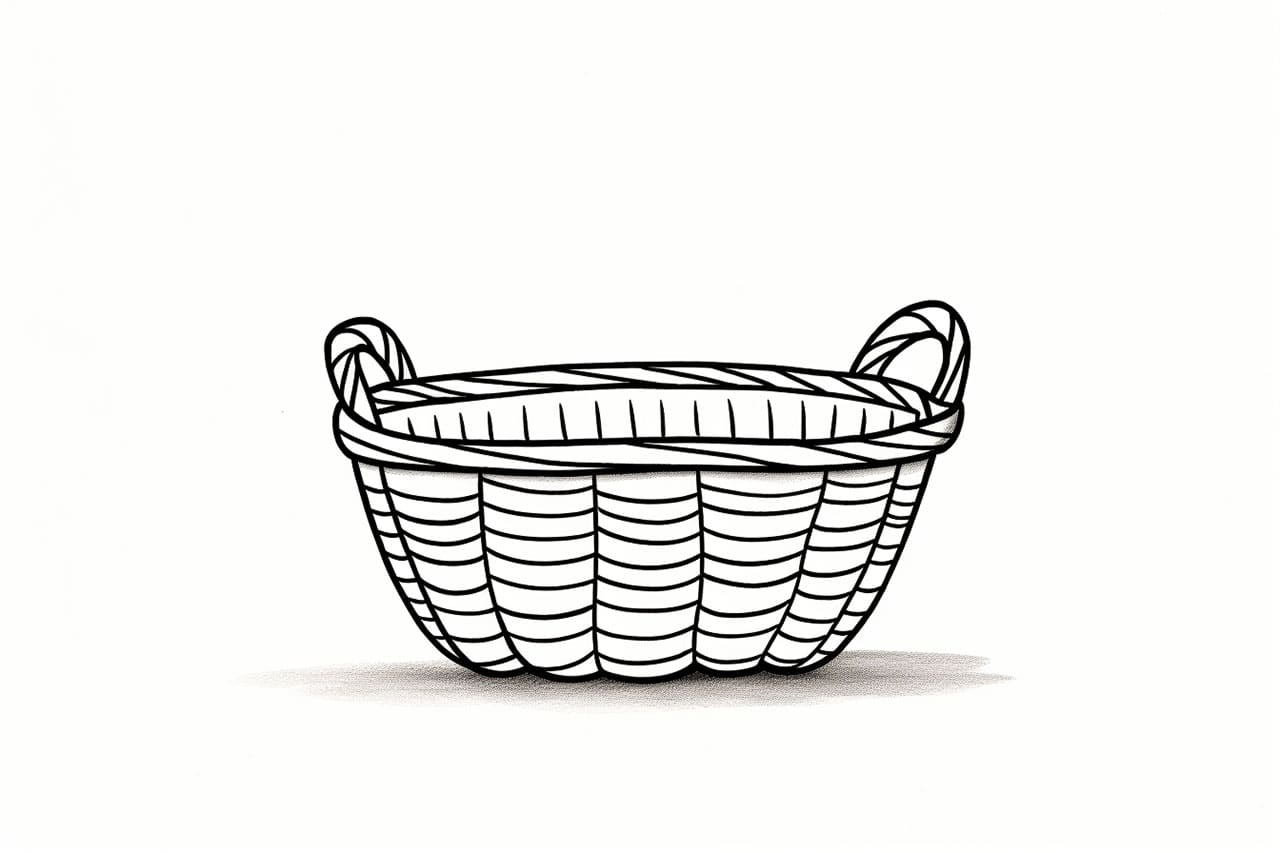 how to draw a basket