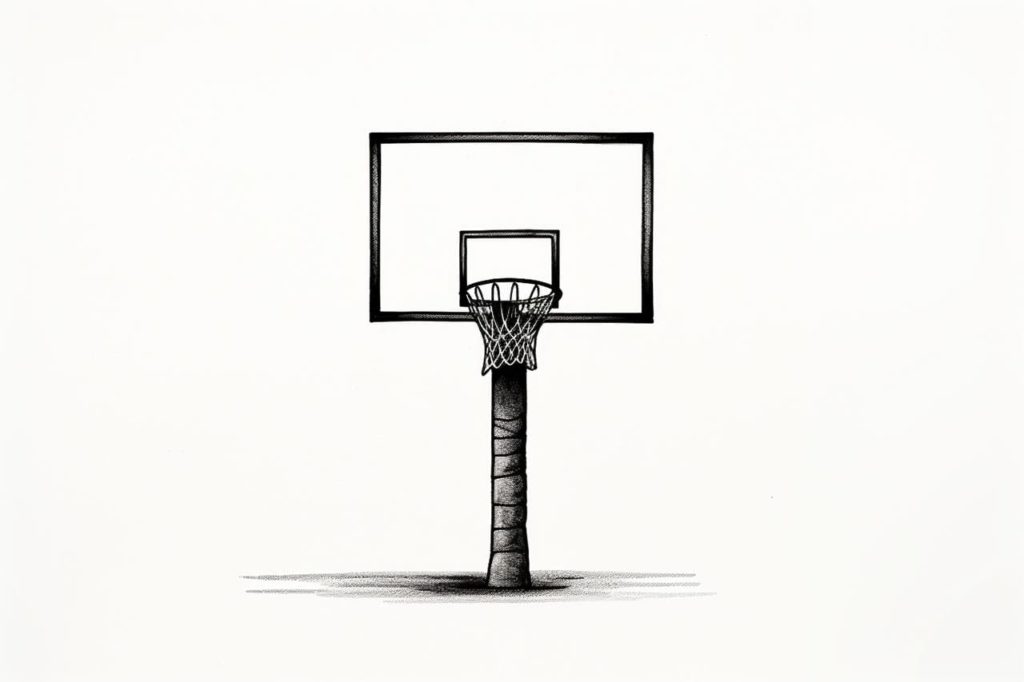 How to Draw a Basketball Hoop - Yonderoo