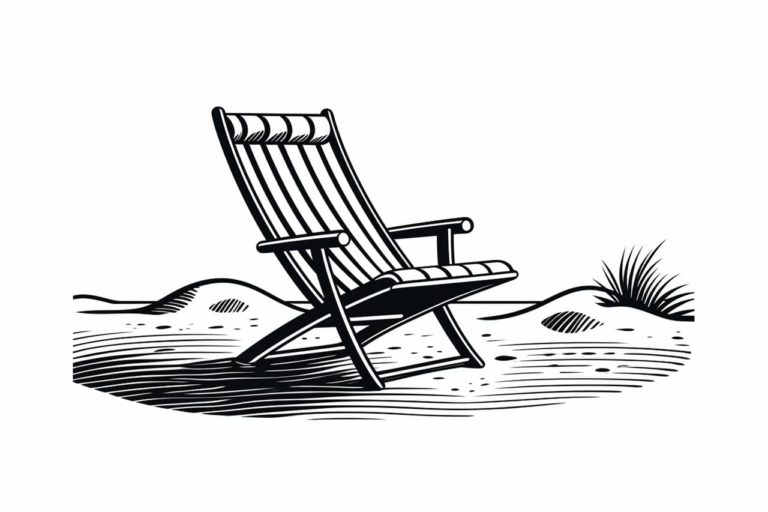 how to draw a beach chair