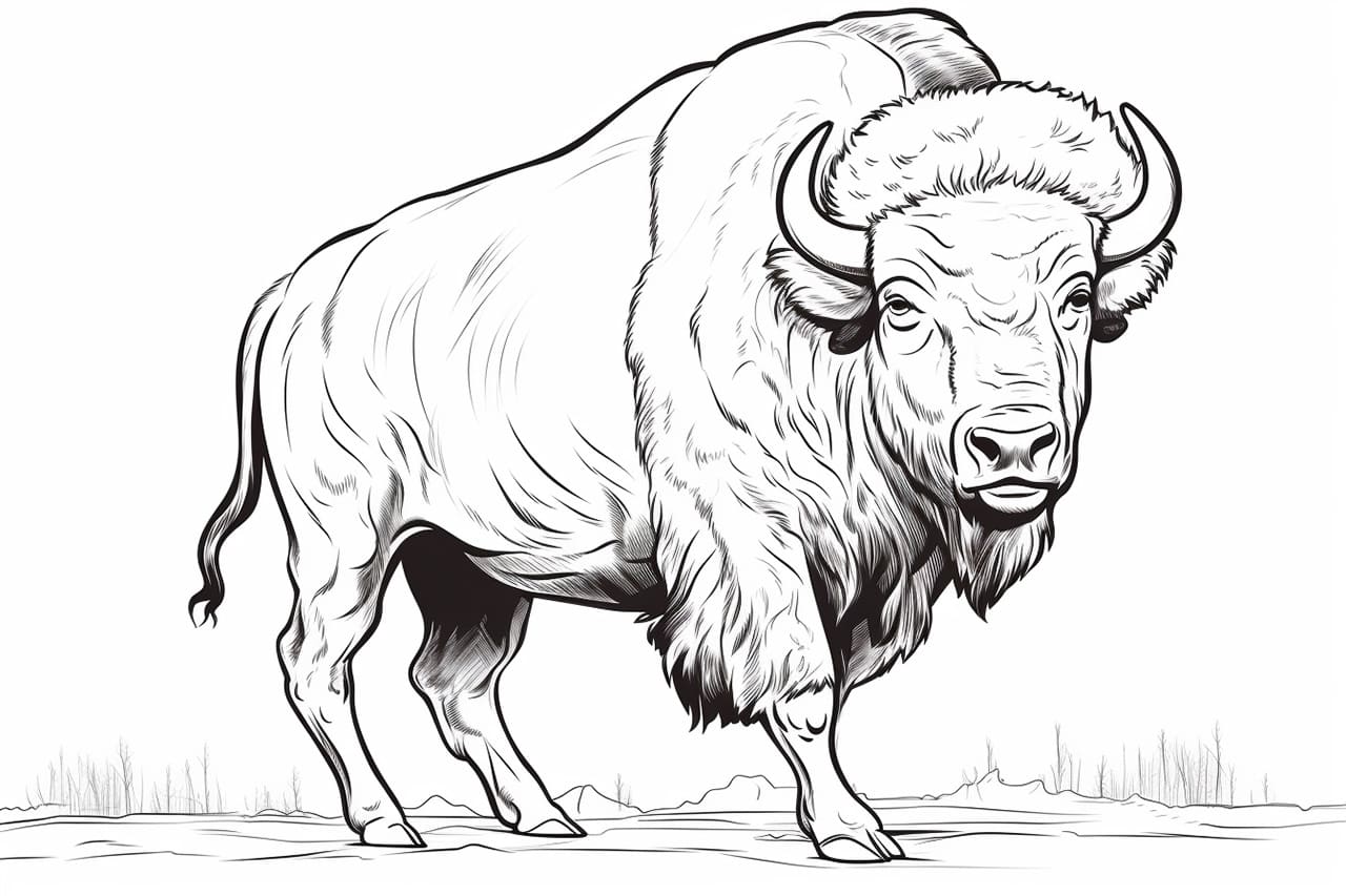 How to draw a Bison