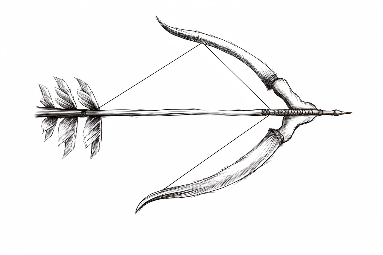 How to draw a bow and arrow