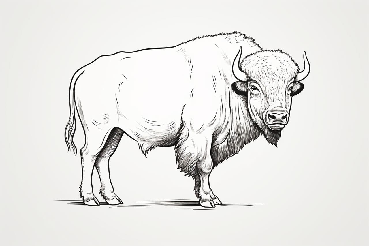 How to draw a buffalo