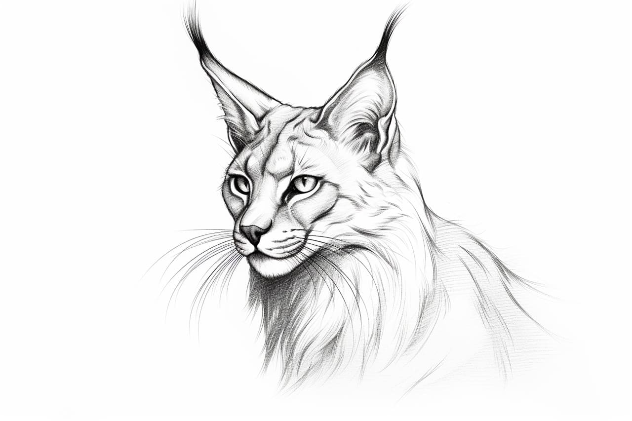 How to draw a Caracal