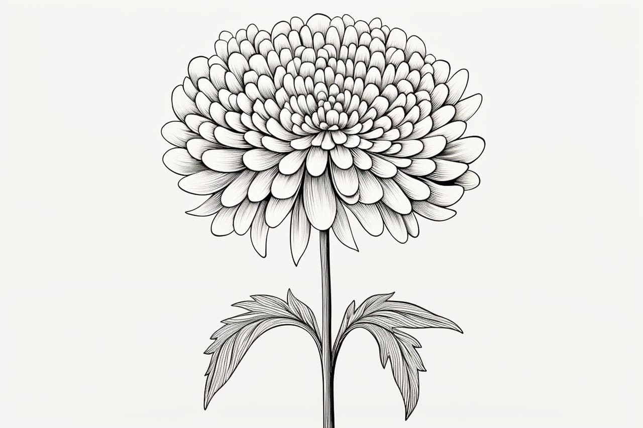 How to draw a Chrysanthemum