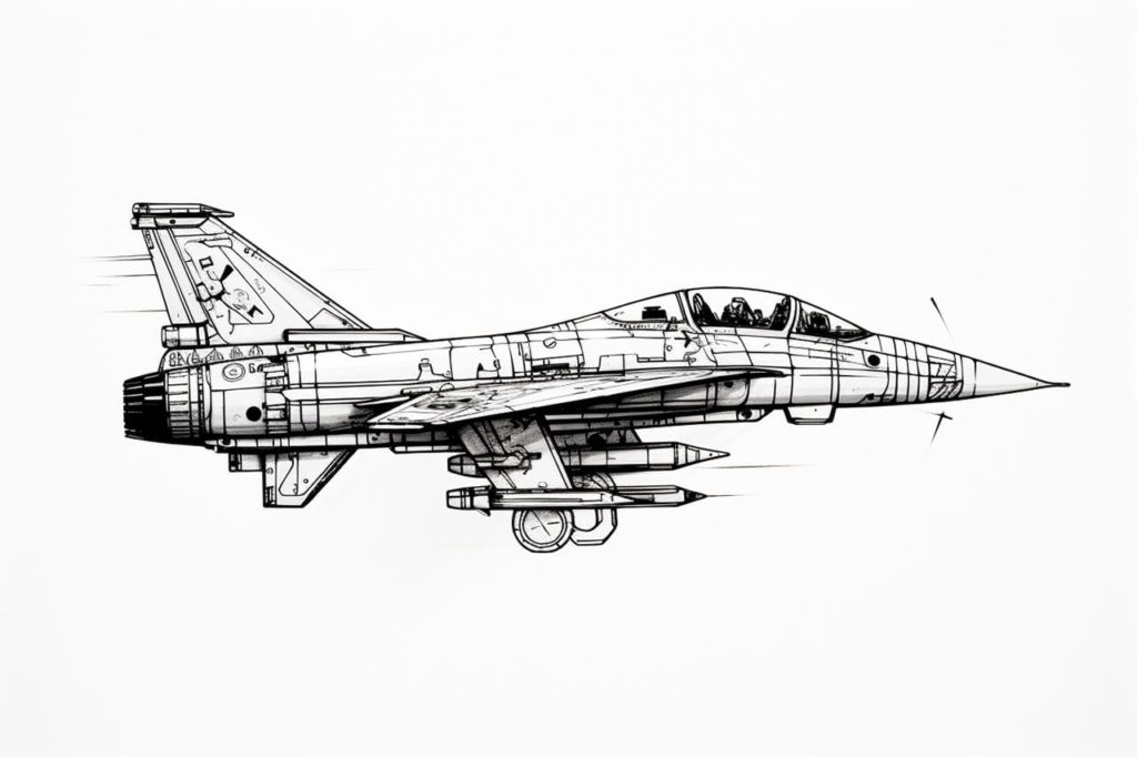 How to Draw a Fighter Jet - Yonderoo