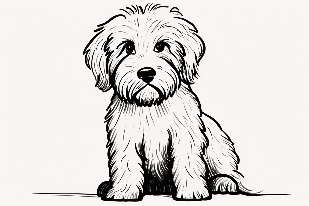 how to draw a goldendoodle