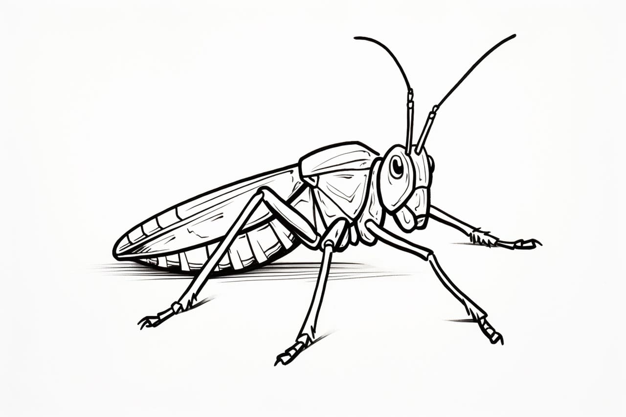 How to draw a grasshopper