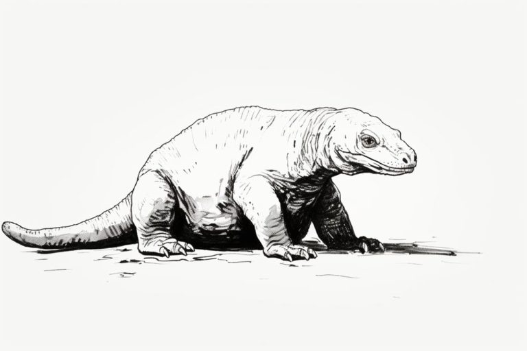 how to draw a komodo dragon