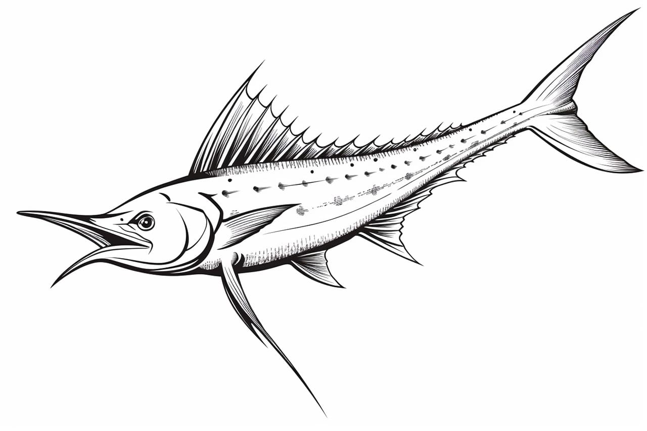 How to draw a marlin