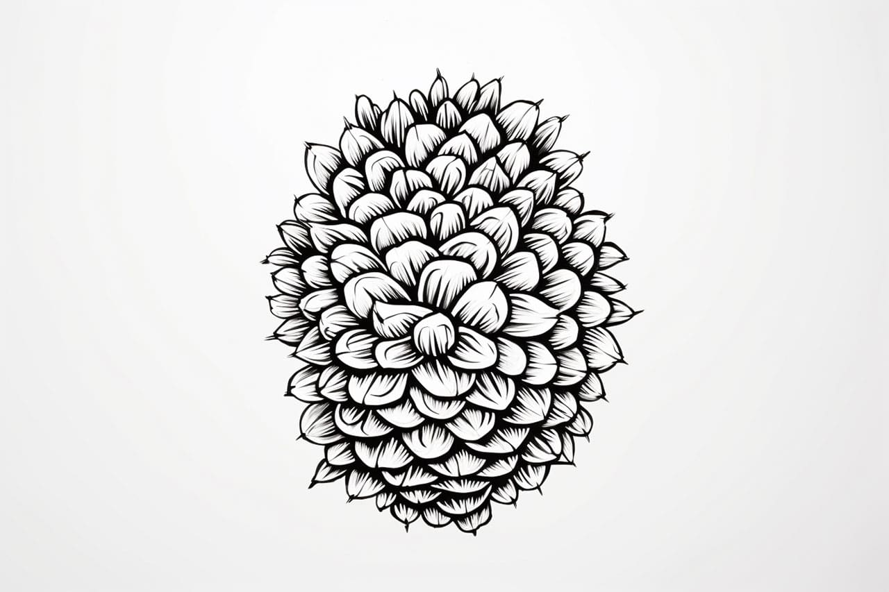 How to draw a pinecone