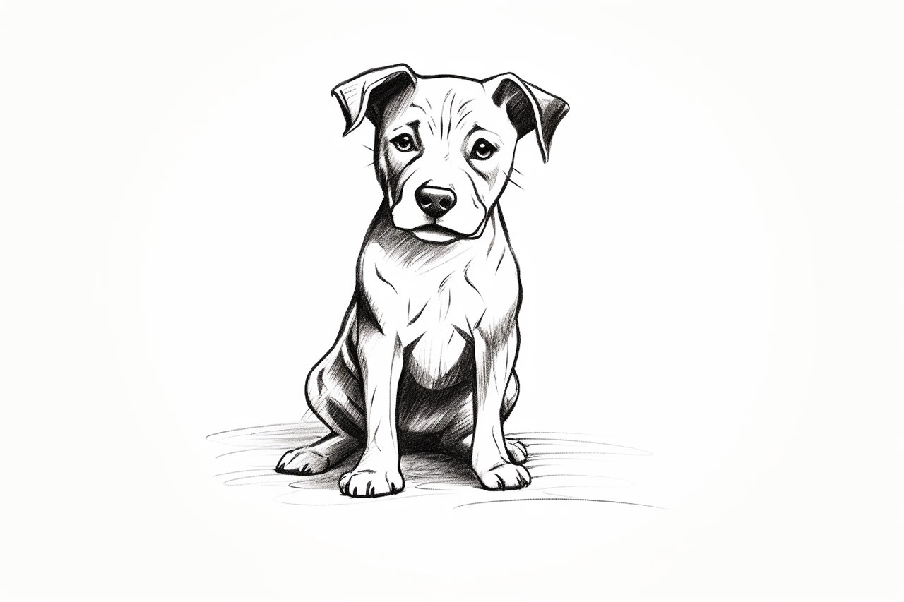 How to draw a pit bull