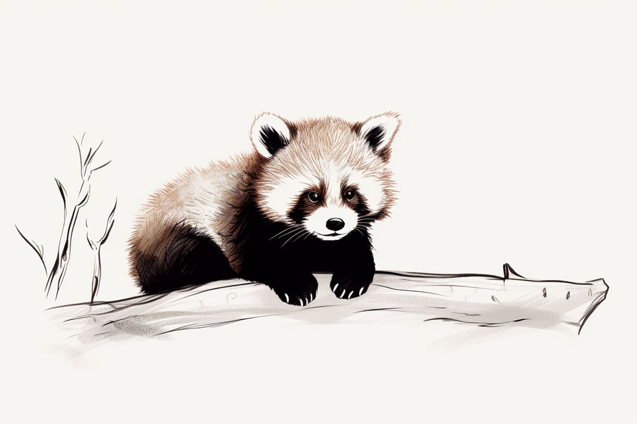 how to draw a red panda