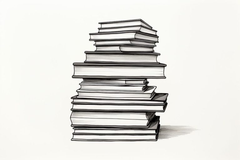 how to draw a stack of books