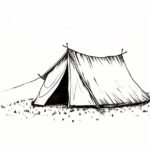 how to draw a tent