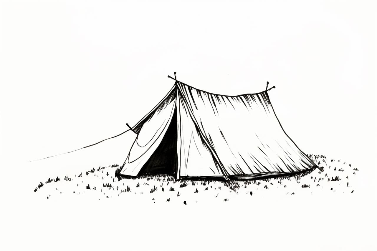 how to draw a tent