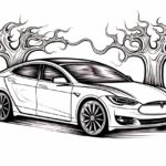 how to draw a Tesla