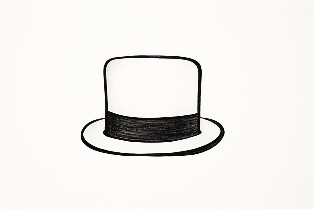 how to draw a top hat