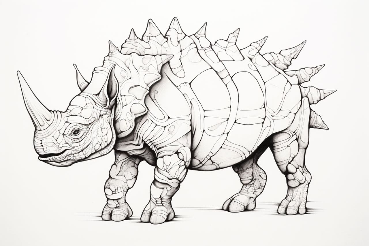 How to draw a triceratops