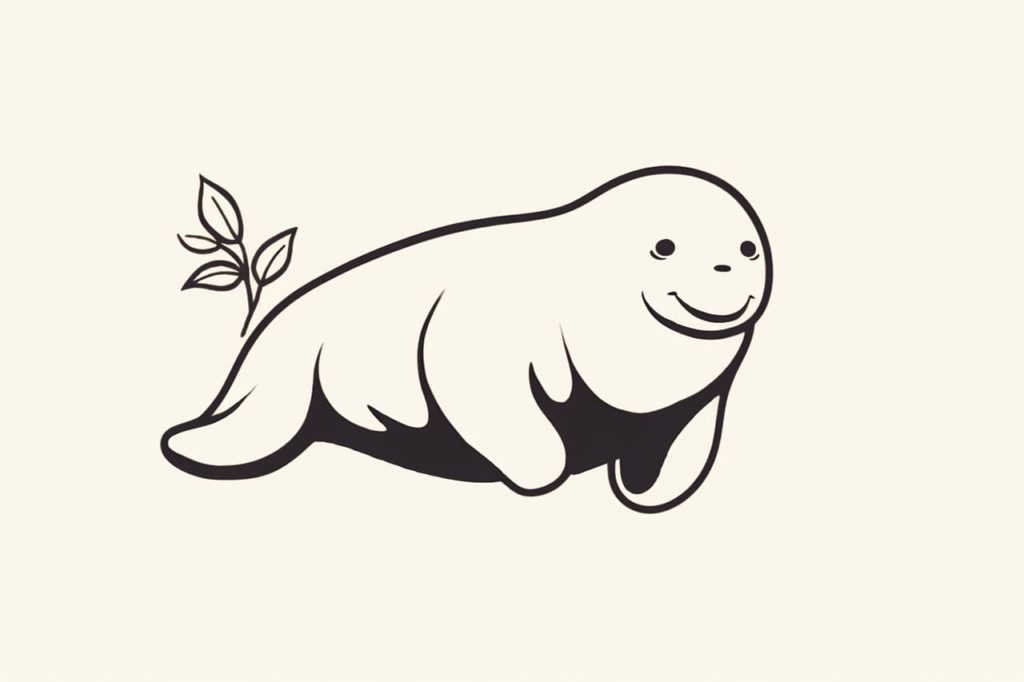 drawing of a manatee