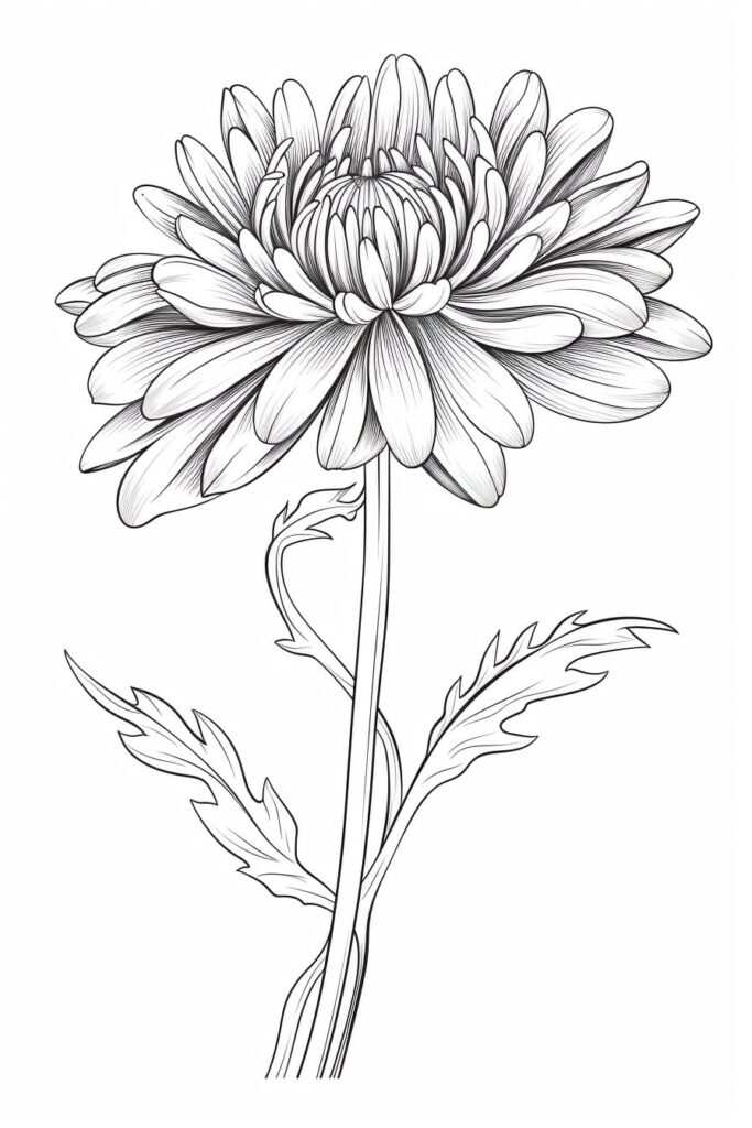 chrysanthemum drawing