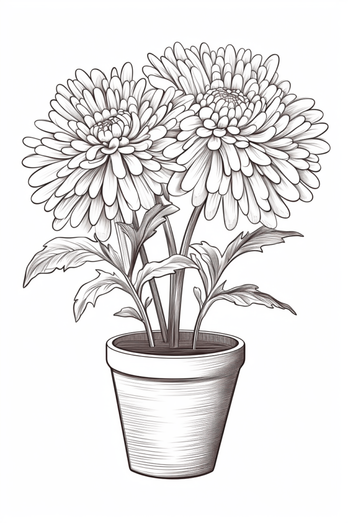 chrysanthemum in a flower pot