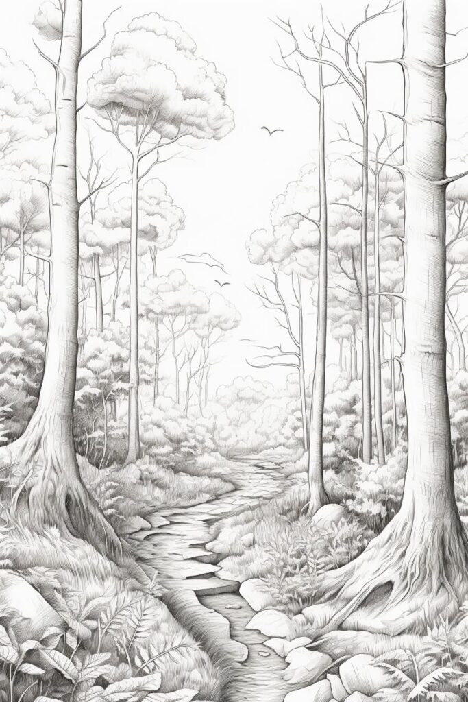 sketch of a forest