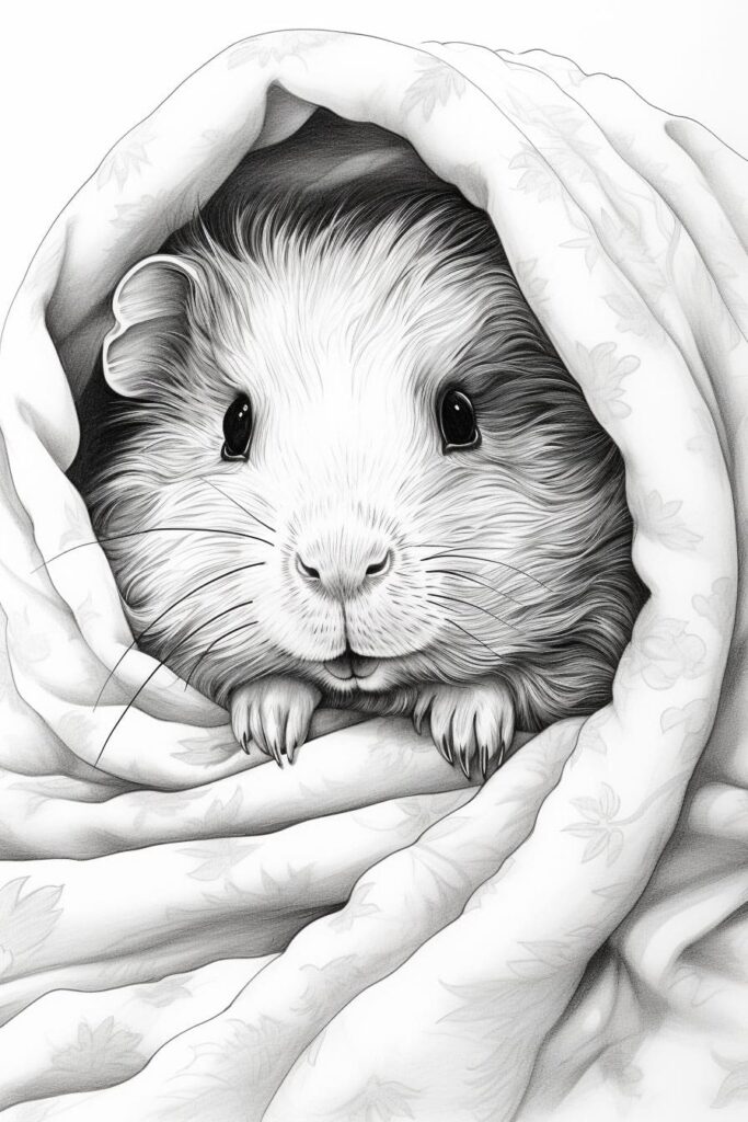 guinea pig under a blanket