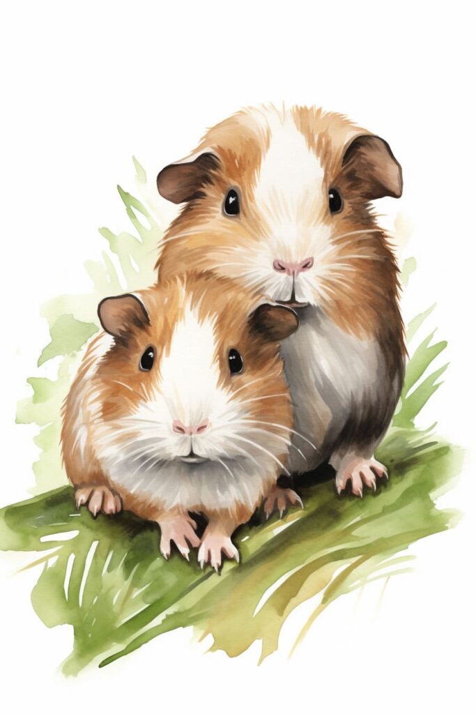 two guinea pigs in color