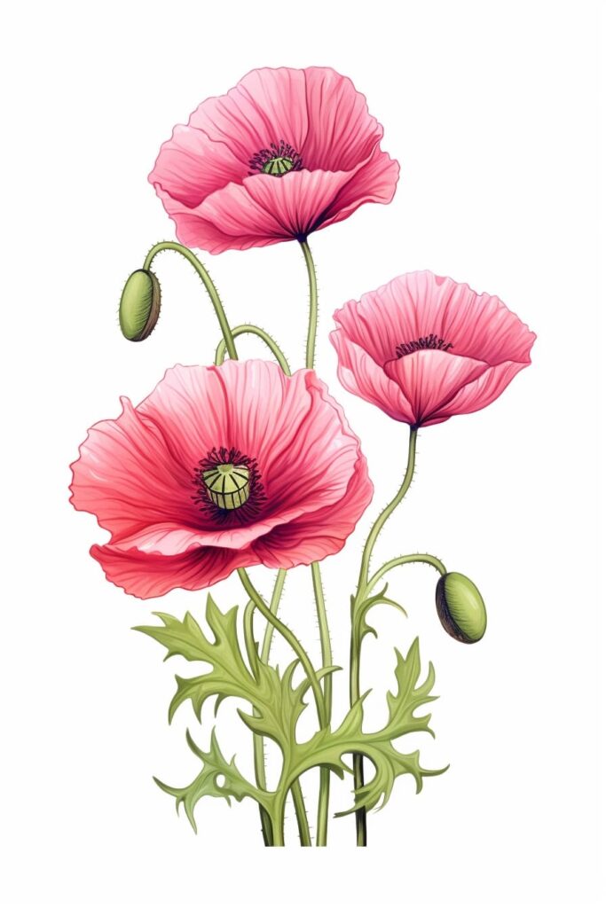 beautiful poppy flowers in color