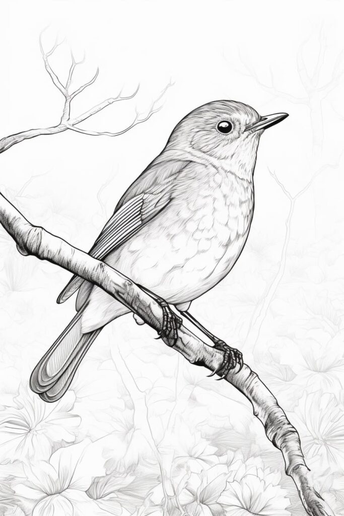 sketch of a robin