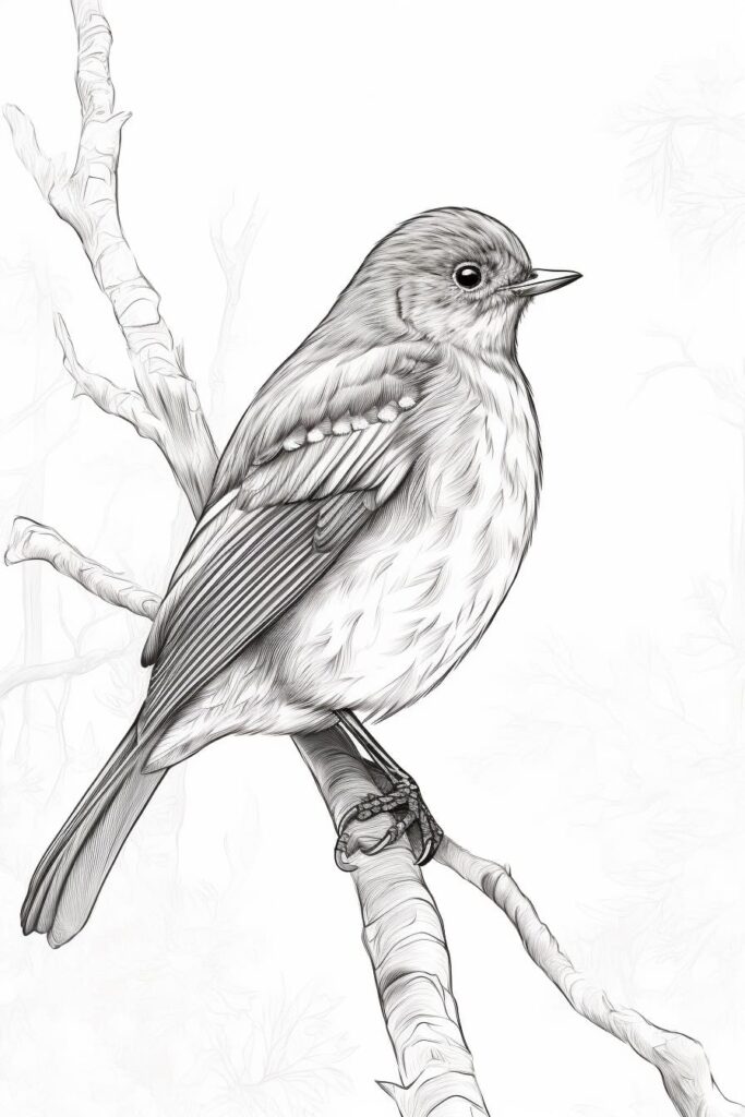 drawing of a robin