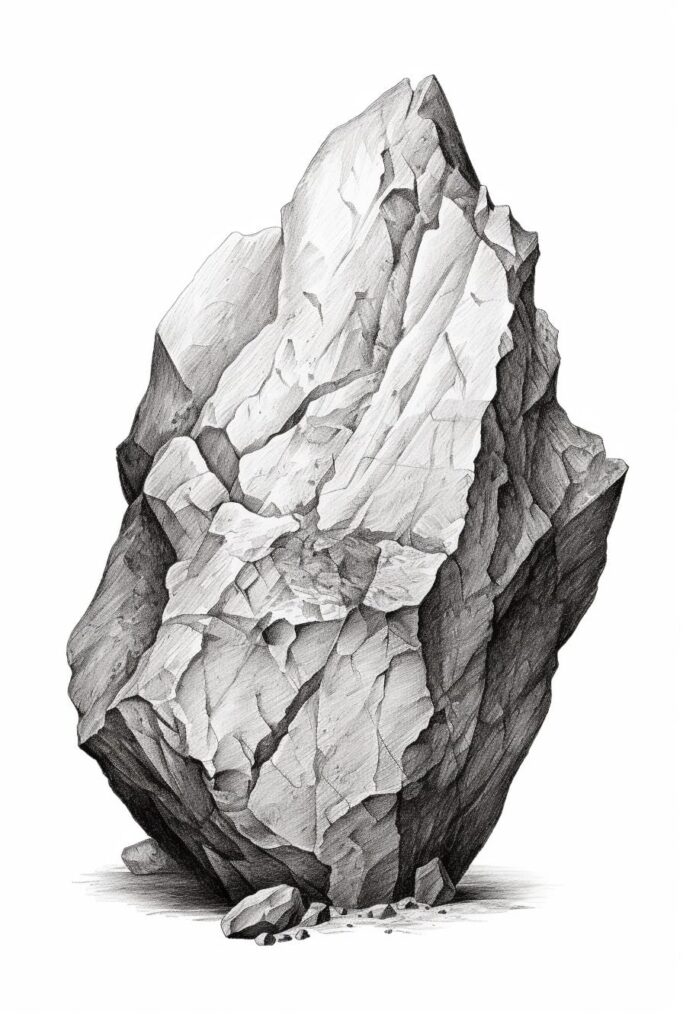 sketch of a rock