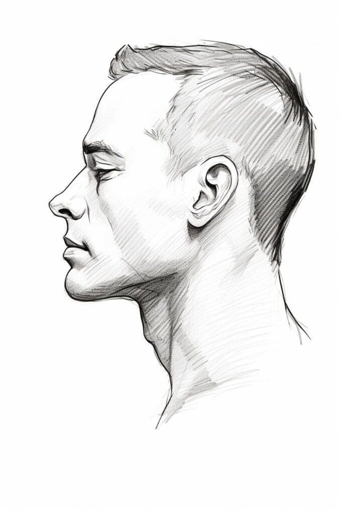 side profile drawing