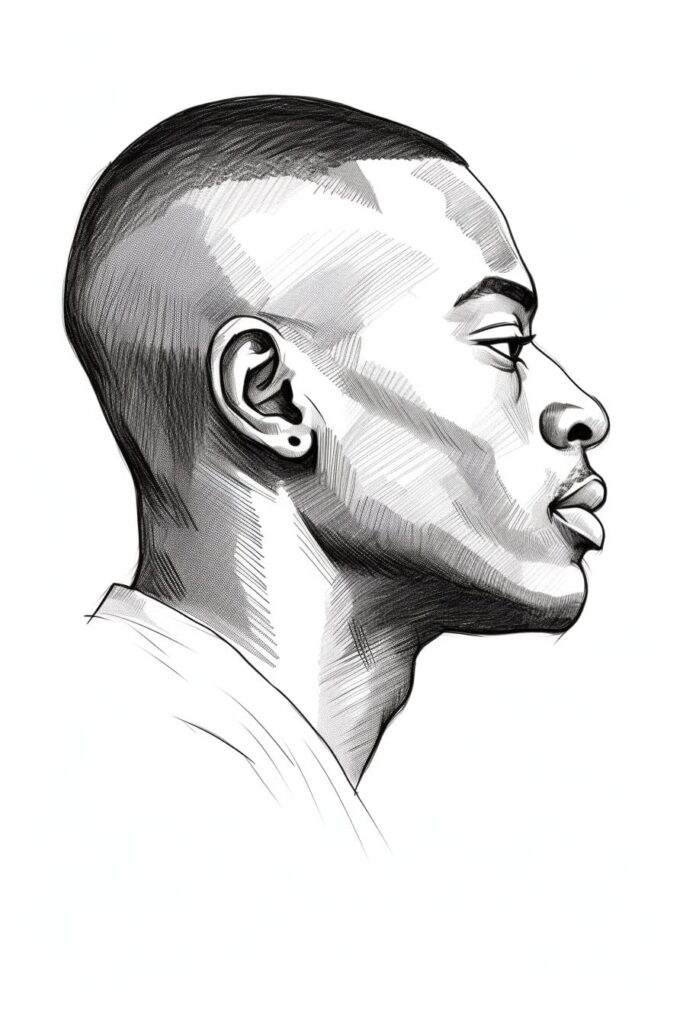 side profile sketch