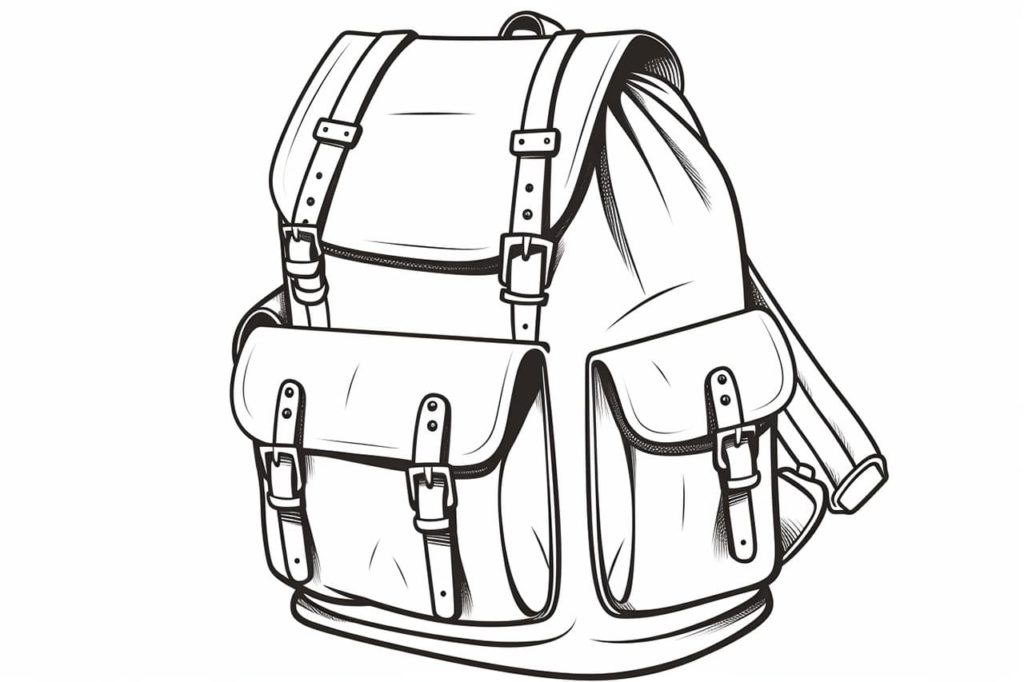 drawing of backpack
