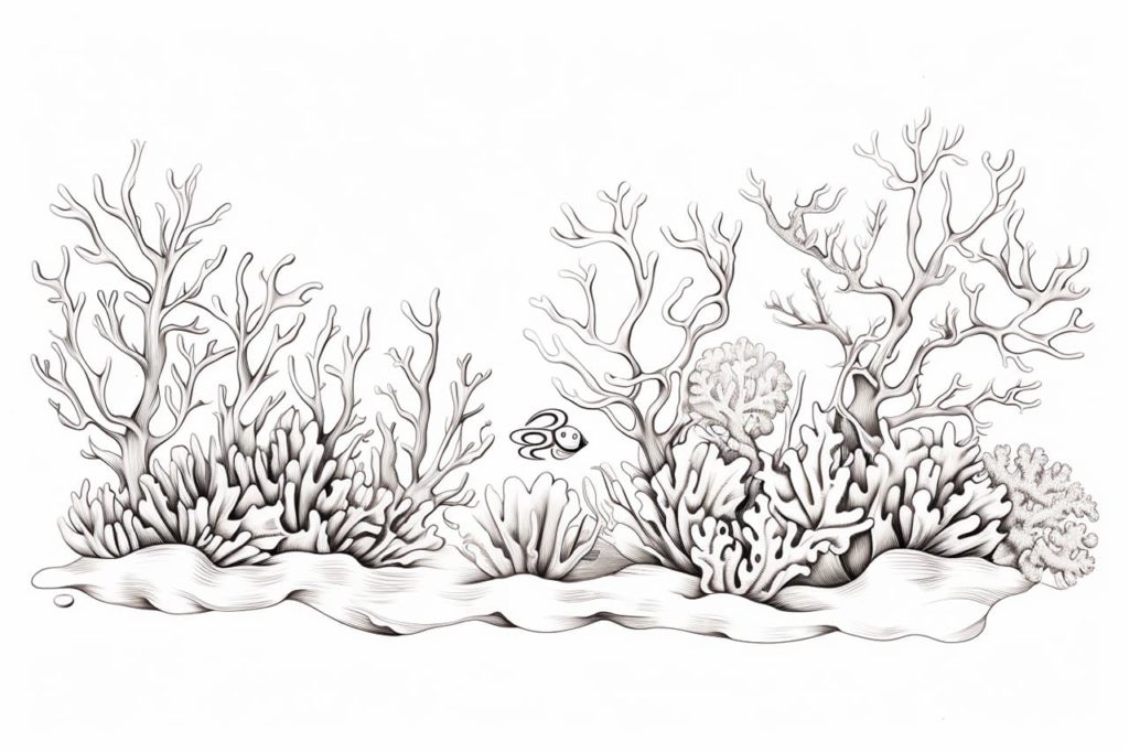 drawing of a coral reef