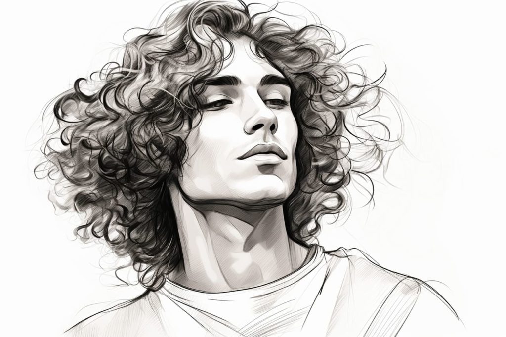 man with curly hair