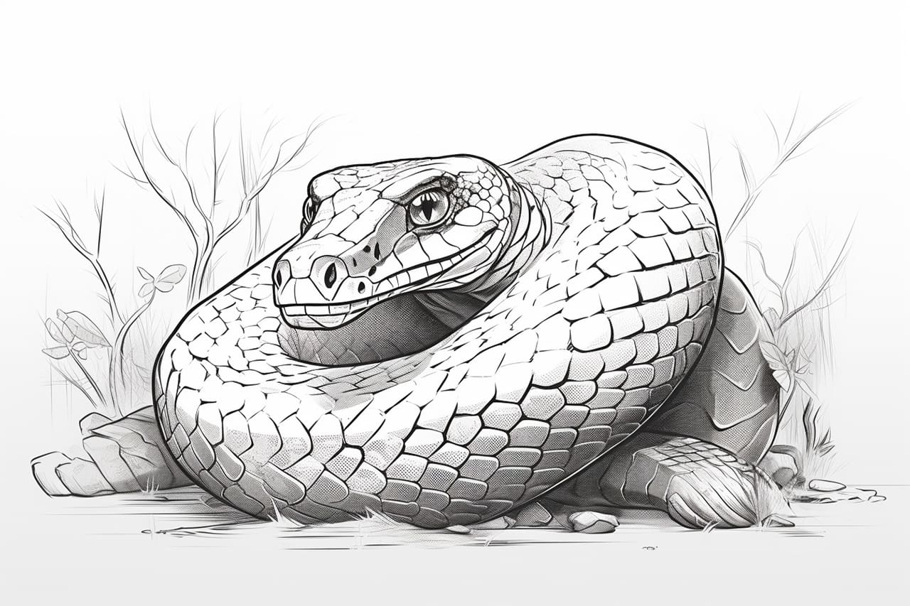 How to draw an anaconda