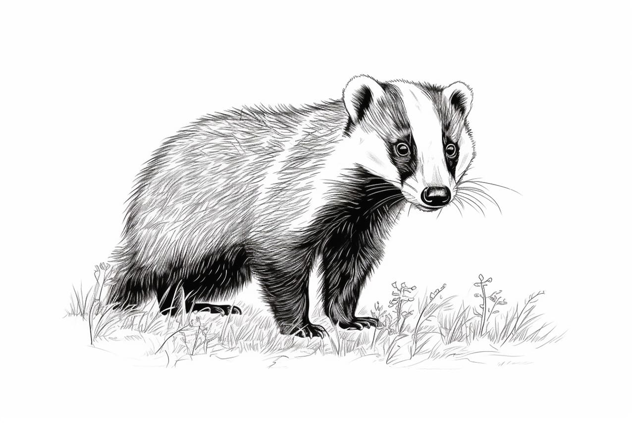 how to draw a badger
