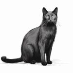 How to draw a black cat